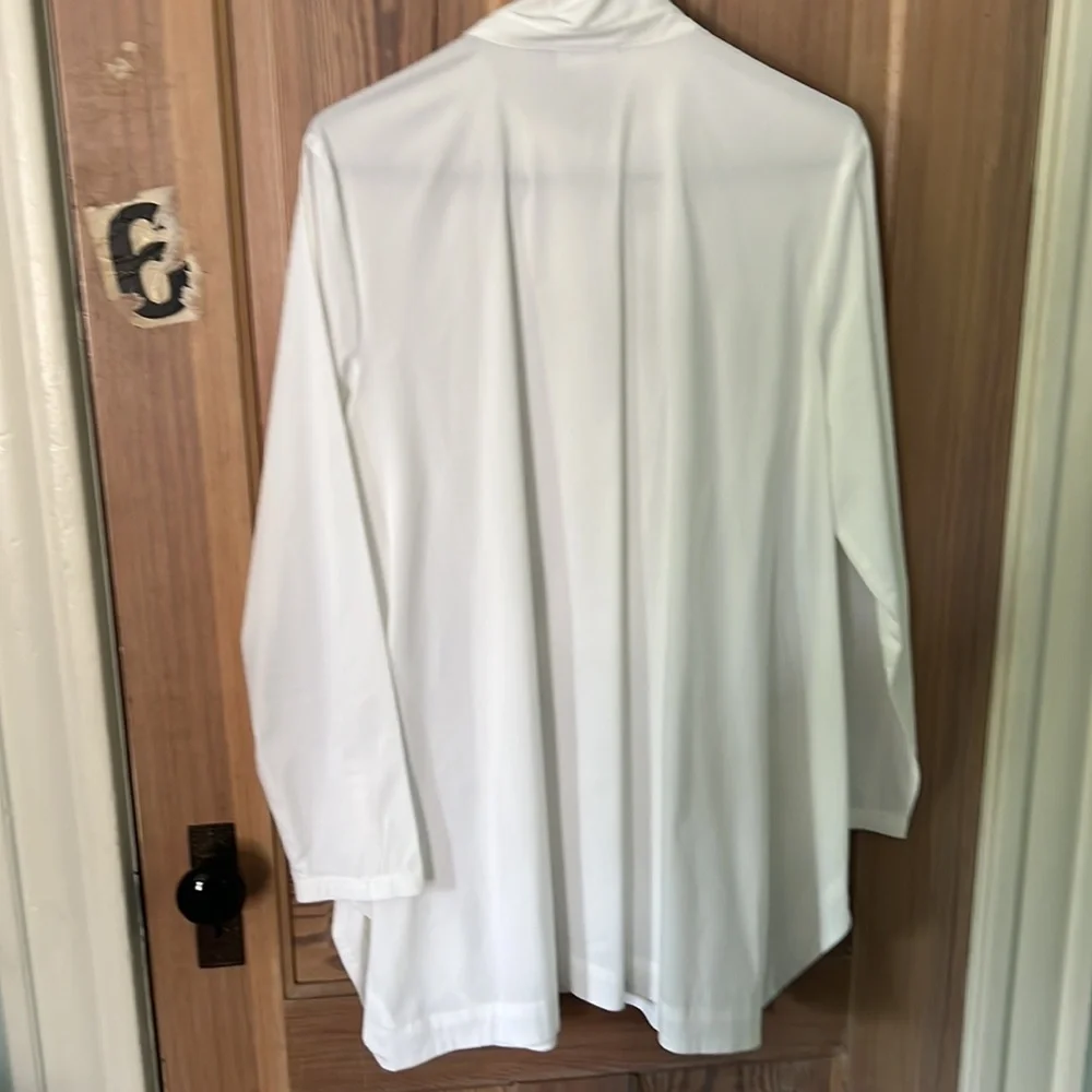 J Jill Size Large white button down tunic top - Picture 4 of 7